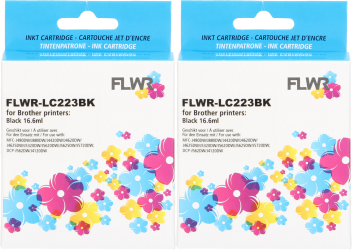 FLWR Brother LC-223BK 2-pack zwart Front box