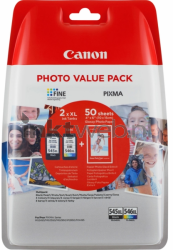 Canon PG-545XL / CL-546XL multipack met fotopapier zwart en kleur Front box