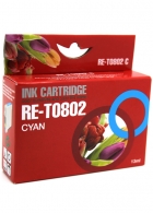 Epson T0802 cyaan voorkant doosje