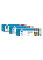 HP 91 3-pack cyaan