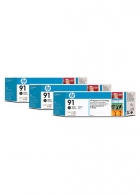 HP 91 3-pack mat zwart