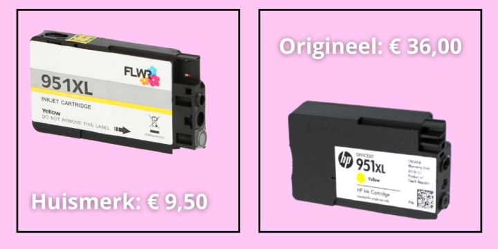 Met deze afbeelding zie je het prijsverschil en zo kies je de goedkoopste inkt!