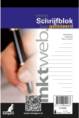 Kangaro A6 blok gelinieerd wit