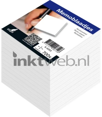 A-Series Kubus notitieblok hervulling (Opruiming Gescheurd plastic) wit