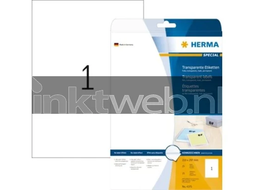 Herma 4375 folie-etiketten transparante mat Combined box and product