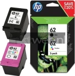 HP 62 Combo pack zwart en kleur (Origineel)