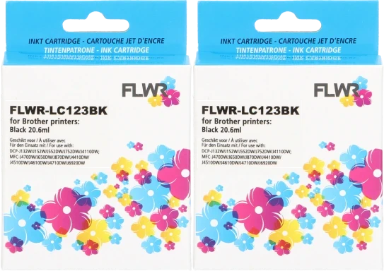 FLWR Brother LC-123 2-pack zwart
