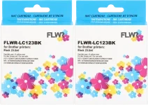 FLWR Brother LC-123 2-pack zwart (Huismerk (compatible))