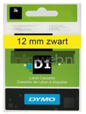 Dymo D1 zwart op geel breedte 12 mm