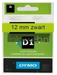 Dymo D1 zwart op groen breedte 12 mm