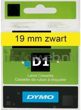 Dymo D1 zwart op geel breedte 19 mm