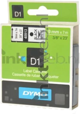 Dymo D1 zwart op wit breedte 9 mm