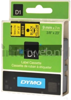 Dymo 40918 zwart op geel breedte 9 mm