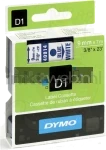 Dymo D1 blauw op wit breedte 9 mm