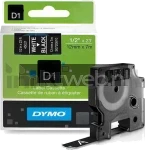 Dymo D1 45021 wit op zwart breedte 12 mm