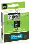 Dymo D1 zwart op transparant breedte 24 mm
