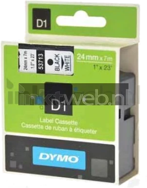Dymo D1 zwart op wit breedte 24 mm