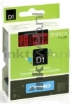 Dymo D1 zwart op rood breedte 24 mm
