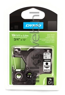 Dymo D1 flexibel zwart op wit 19mm zwart Combined box and product