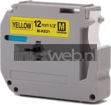 Huismerk Brother MK-631 zwart op geel breedte 12 mm