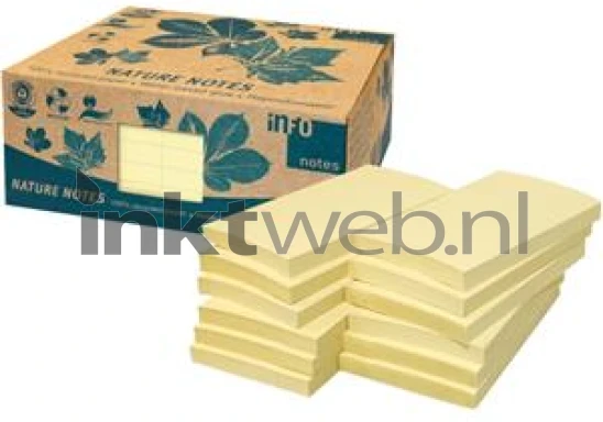 infoNotes Sticky Notes 125x75mm recycled 12-pack geel