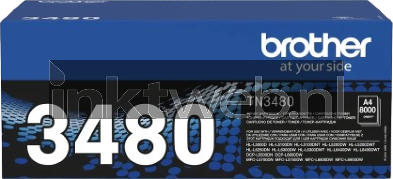 Brother TN-3480 zwart Front box