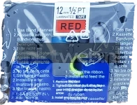 Huismerk Brother TZe-431 zwart op rood breedte 12 mm