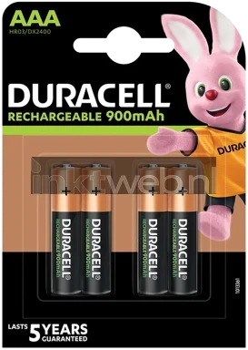 Duracell AAA Rechargeable Stay Charged, 900 mAh 4 stuks
