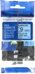 Huismerk Brother TZE-521 zwart op blauw breedte 9 mm