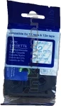 Huismerk Brother TZE-133 blauw op transparant breedte 12 mm