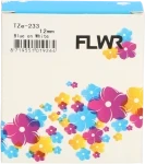 FLWR Brother TZE-233 blauw op wit breedte 12 mm