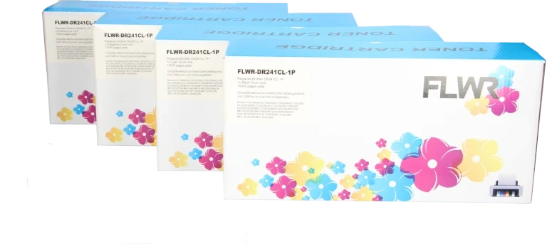 FLWR Brother DR-241 Multipack zwart en kleur