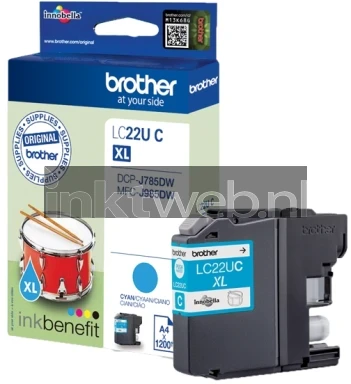 Brother LC-22U XL cyaan