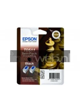Epson T0511 twin pack (Opruiming 2 x 1-pack los) zwart