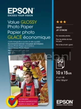 Epson Value Fotopapier 10x15 cm wit Front box