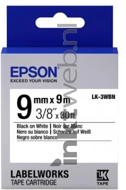 Epson LC-3WBN Label zwart op wit breedte 9 mm