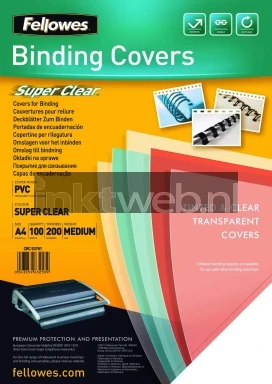 Fellowes voorblad A4 PVC 200 micron transparant 100 stuks
