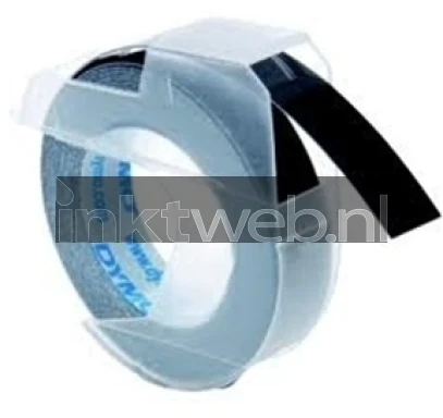 Dymo S0898130 Embossing tape wit op zwart breedte 9 mm