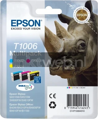 Epson T1006 multipack (Opruiming 3 x 1-pack los) kleur