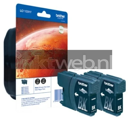 Brother LC-1100HY 2-pack zwart