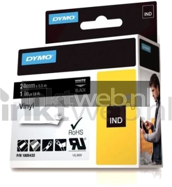 Dymo 1805432 wit op zwart breedte 24 mm