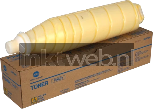 Konica Minolta TN-622 geel Combined box and product