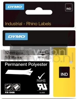 Dymo S0718180 zwart op  breedte 12 mm