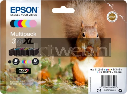Epson 378XL zwart en kleur