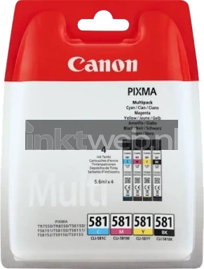 Canon CLI-581 4-pack (Anders 4 x 1-pack los) zwart en kleur