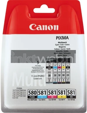 Canon CLI-581 5-Pack (Opruiming 5x 1-Pack los) zwart en kleur