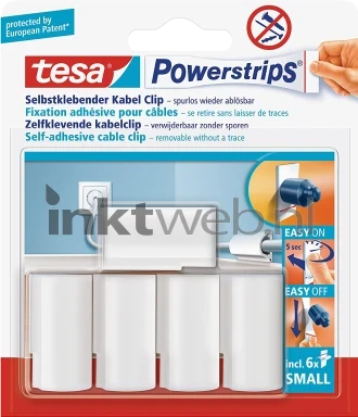 Tesa Powerstrips kabelclips wit