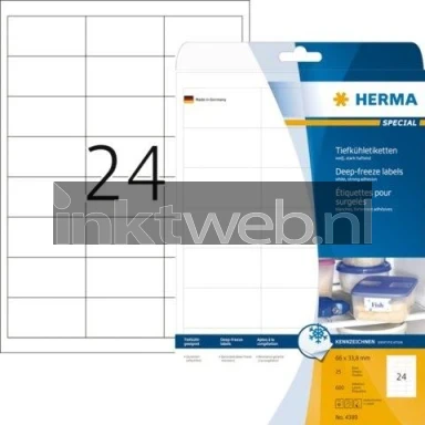 Herma Diepvriesetiketten wit 66x33,8 A4 Combined box and product