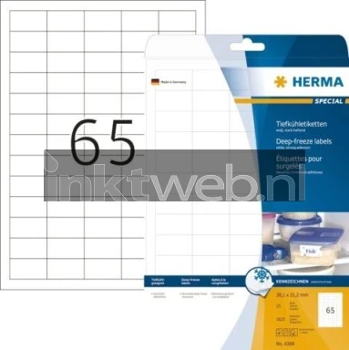 Herma Diepvriesetiketten wit 38,1x21,2 A4 Combined box and product