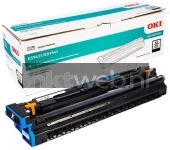 Oki 45103722 zwart front box en product Combined box and product